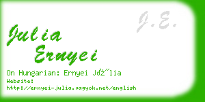 julia ernyei business card